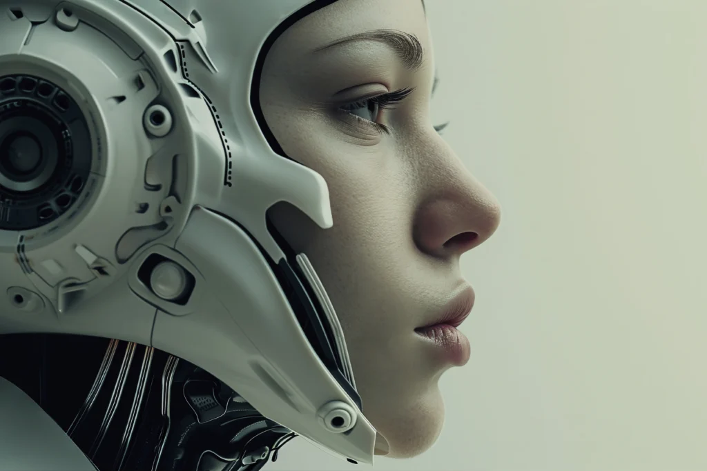 Fantasy Scene With Futuristic Robotic Human Character 1024x683